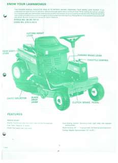 VINTAGE FIRESTONE tractor SERVICE MANUAL 30 RIDING MOWER deluxe 8hp 