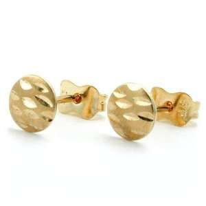  EARSTUDS, DIAMOND CUT, 9K GOLD, NEW DE NO Jewelry