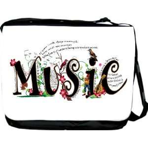 Magical Musical Words Design Messenger Bag   Book Bag   School Bag 