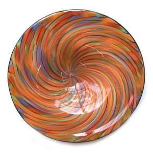   Art Glass Vase Swirl Plate Rays A59 with certificate: Home & Kitchen