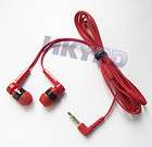 Red 3.5mm Earphone Headphones Flat Cable Design for Apple iPhone ipod 