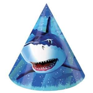   Converting Shark Splash Birthday Party Hats, 8 Count: Toys & Games