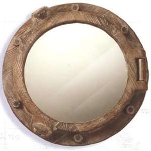 Wooden Nautical Porthole Mirror 