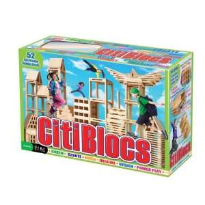   CITIBLOCS Original Wooden Building Block Set   52 Piece: Toys & Games