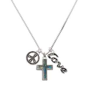    Abalone Shell Cross, Peace, Love Charm Necklace [Jewelry] Jewelry