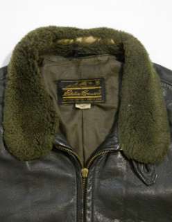 Vintage 70s EDDIE BAUER Leather MOUTON COLLAR Bomber G1 STYLE Jacket 