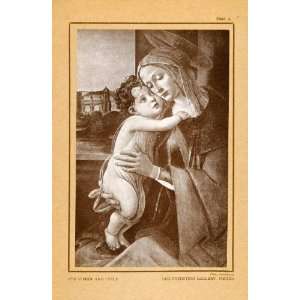  1903 Tipped In Print Botticelli Religious Art Virgin Mary 