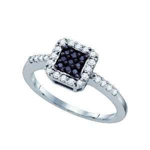 10KWG .38CT Diamond Ring with a Beautiful Black Diamond Center with 