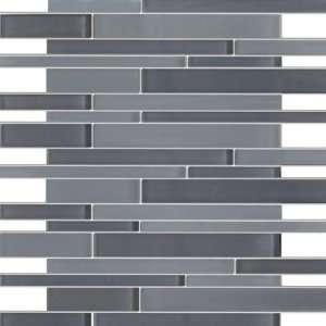  Xen MIDNIGHT GREY Random Brick Glass Mosaic Tiles: Home 