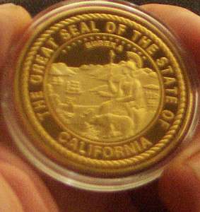 US Seal of California 24KT GOLD MEMORABILIA COLLECTIBLE COIN  