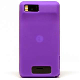 Purple Soft Silicone Gel Cover Case   Motorola Droid X  