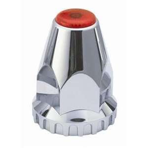 10 Chrome ABS Lug Nut Covers with Flanges and Red Reflectors 33mm