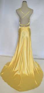 NWT WINDSOR $180 Yellow Womens Prom Party Ball Gown 4  
