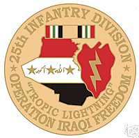 25th Infantry Div OIF Lapel Pin Tropic Lightening  