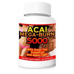  Acai Mega Burn 5000, 60 Capsules, Extreme Acai Weight Loss Diet 
