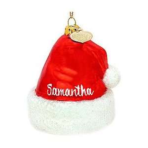  Personalized Santa Hat Glass Ornament