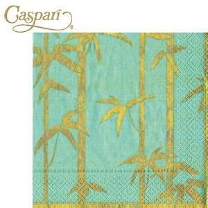  Caspari Paper Napkins 10591D Bamboo Silk Turquoise Dinner 