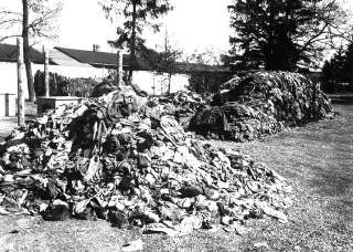 Clothes Pile, Concentration Camp   WWII Holocaust Photo  