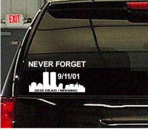 Never Forget 9/11 2830 dead/missing vinyl cecal auto  