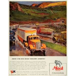  1943 Ad Mack Truck Highways Trailers Vintage Motor Vehicle 