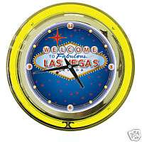 NEW Welcome to Fabulous Las Vegas Neon Clock 14 WSOP  
