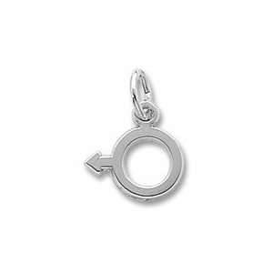  Male Symbol Charm in Sterling Silver Jewelry