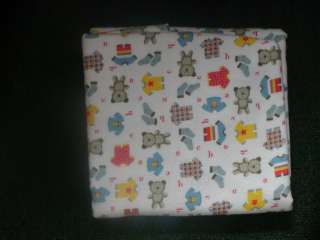 CRIB SHEET/FITTED/FLANNEL  TEDDY BEAR AND HIS WARDROBE  