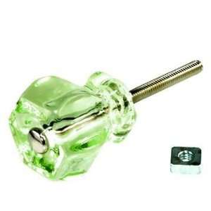  Glass Knobs   1 1/4 Inch Depression Green Glass Knobs 
