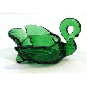   Vintage Cambridge Glass Co. 8.5 inch Emerald Green Swan: Toys & Games