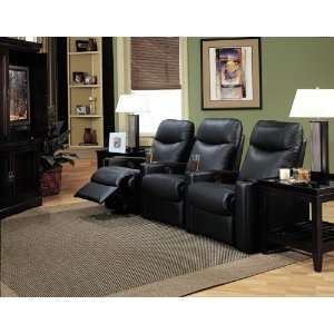  Showtime Collection   Black Leather Sofa   Coaster Co 