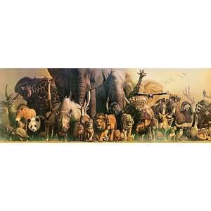  Safari LTD Deluxe Wild Animal   Panorama Laminated Rolled 
