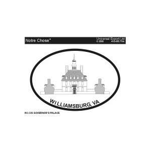    WILLIAMSBURG GOVERNORS PALACE Oval Bumper Sticker: Automotive