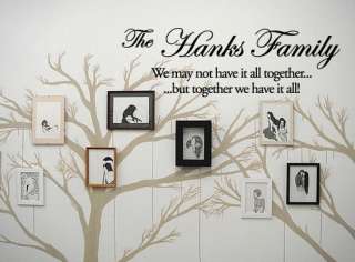 Custom Family name w/ We may not have it all   Wall Quote Decals