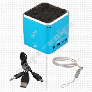 Blue Mini Portable Speaker USB Micro SD TF Card for MP3 Player PC 
