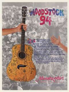 1995 Alvarez Yairi Woodstock 94 Signed Guitar Print Ad  