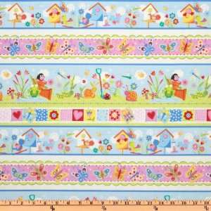   Bugs Border Stripe Multi Fabric By The Yard: Arts, Crafts & Sewing