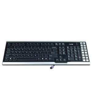  104 Key Scorpius R1 PS/2 Multimedia Keyboard (Black/Silver 