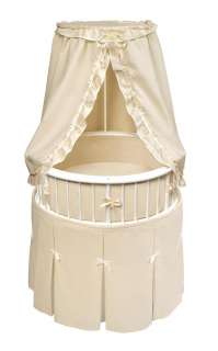   lovely pleated skirt, soft bumper, fitted sheet, and drape canopy