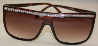 Rhinestone studded oversized celebrity style sunglasses  