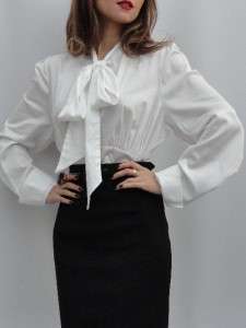 BN Vivienne Westwood White Bow Tie Cotton Shirt Blouse UK12 14/ IT46 