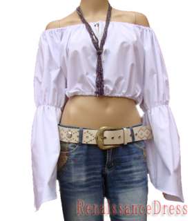 Renaissance Pirate Crop Top Chemise Medieval Peasant Wench Costume