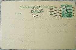   GIRL SCOUT CAMP Postcard 1941 USED CIRCULATED 1 CENT FOR DEFENSE STAMP
