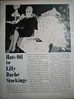 1964 Vintage Hats Off to Lilly Dache Stockings Hosiery Nylons Ad