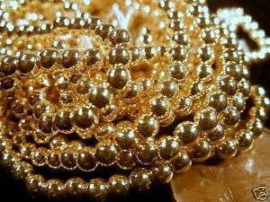 Gold Plated Finish Acrylic Pearl Beads 3mm 60 Strand  