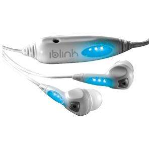 IBLINK WLB2 White Earbuds/Earphones with Blue LED Light 785014013092 