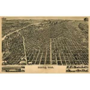  1889 Birds Eye View of Denver, Colorado by Henry Wellge 