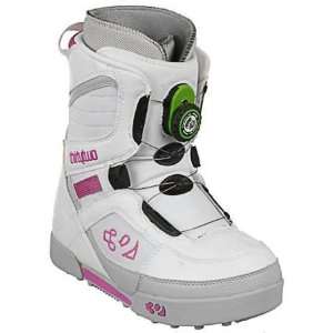   32 Exus Boa 08 Youth Snowboard Boots   White / Pink: Sports & Outdoors