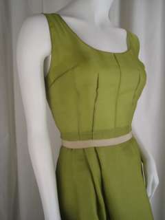 1750 Dolce Gabbana Italy Dress Green Silk Taffeta 40 6 S #0007ZJ 