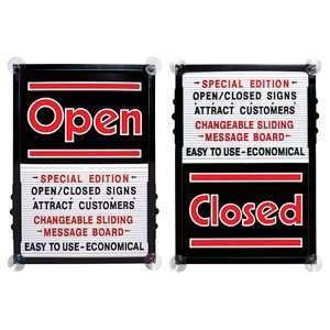   Message Board Window Sign   Black with Red and Black Lettering: Office