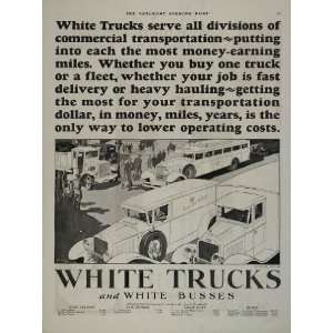 1929 Ad Vintage White Truck Bus Delivery City Street   Original Print 